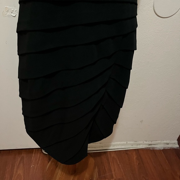 Rag & Bone New York Black Crepe Dress With Leather Trim Size 10 - Picture 7 of 7